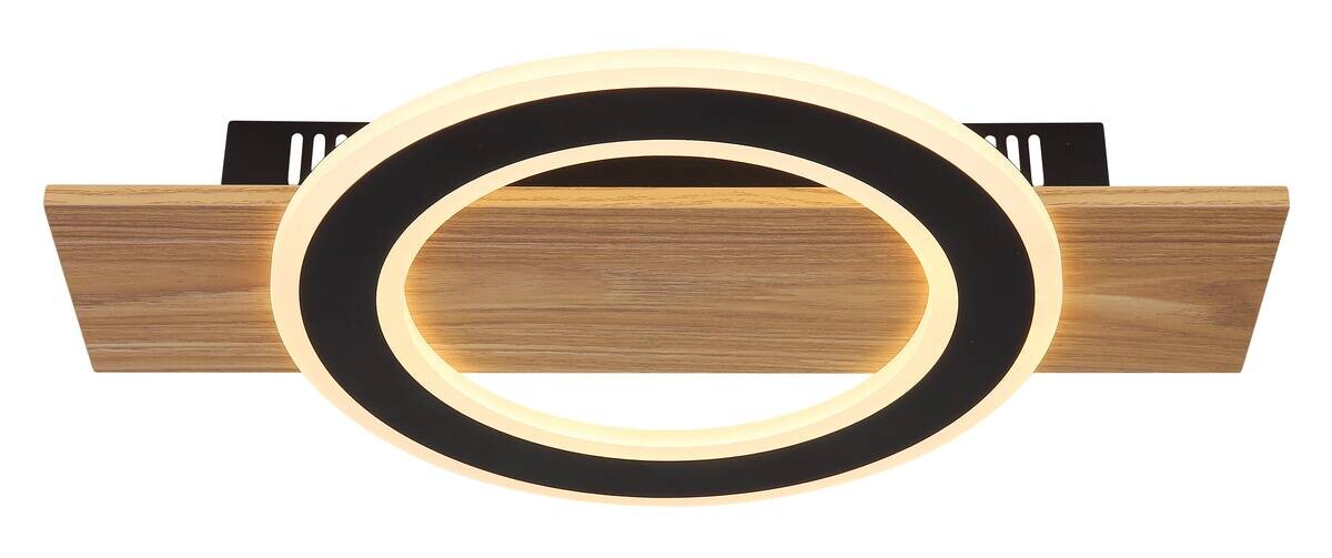 GLOBO LED-Deckenleuchte dunkelbraun schwarz Metall Kunststoff B/H/T: ca. 29x5,2x44 cm 1 Brennstellen