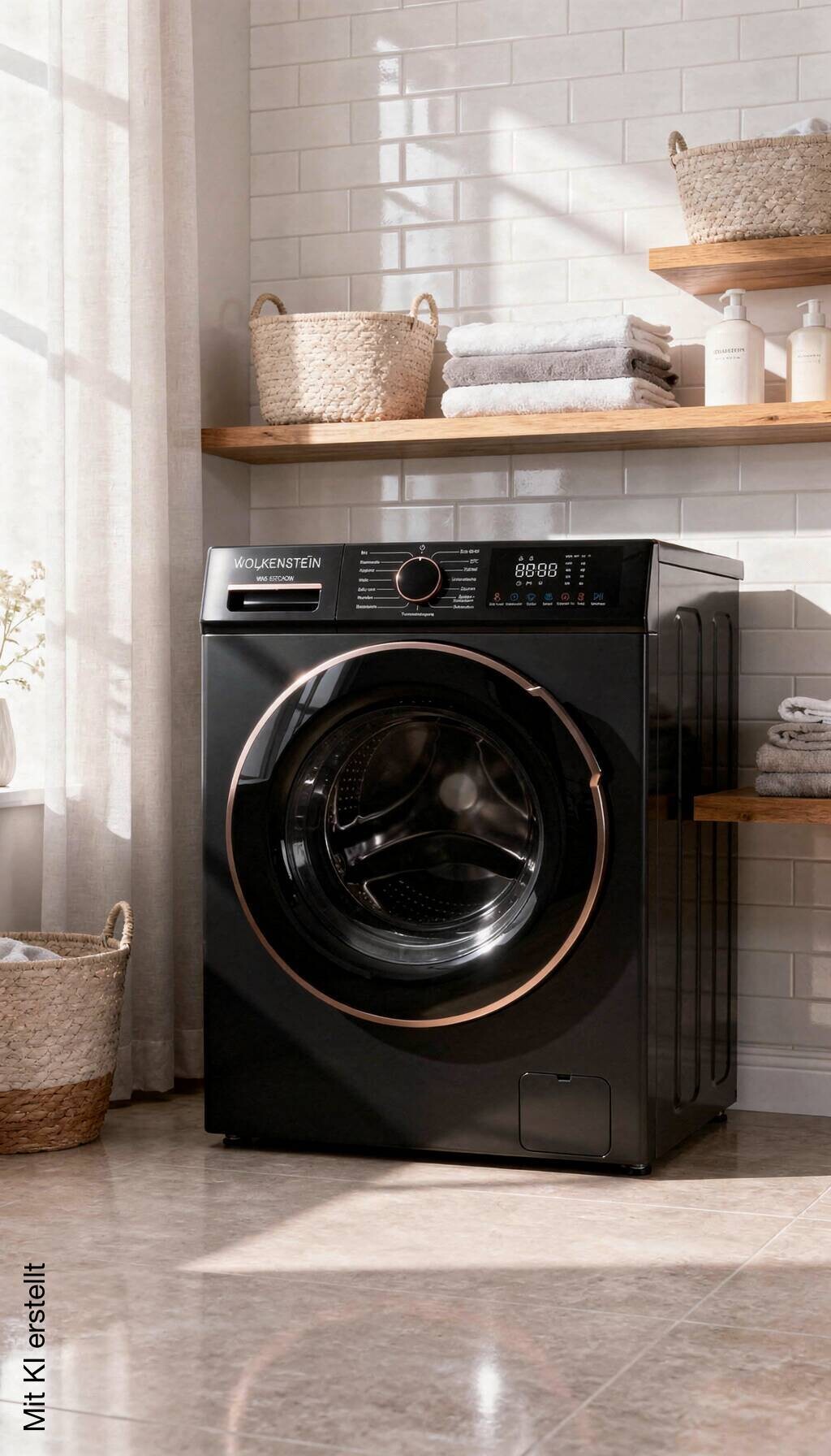 Wolkenstein Waschmaschine WA8-15TCAGW EEK: A Spektrum: A bis G 8kg 1400U/min schwarz B/H/T: ca. 60x84,7x52 cm