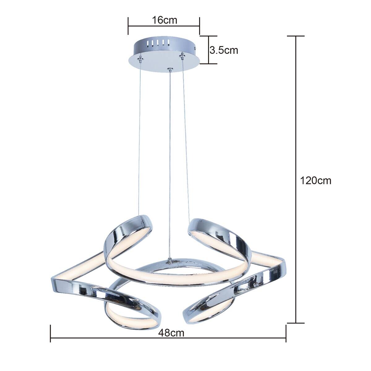 POCOline Pendelleuchte Mairette Aluminium Chrom D: ca. 48 cm