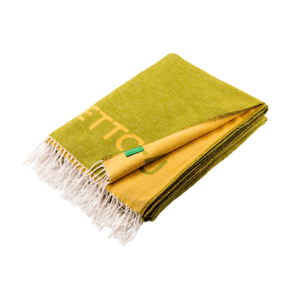 BENETTON Wohndecke Rainbow grün gelb 60% Baumwolle, 40% Polyacryl B/L: ca. 140x190 cm