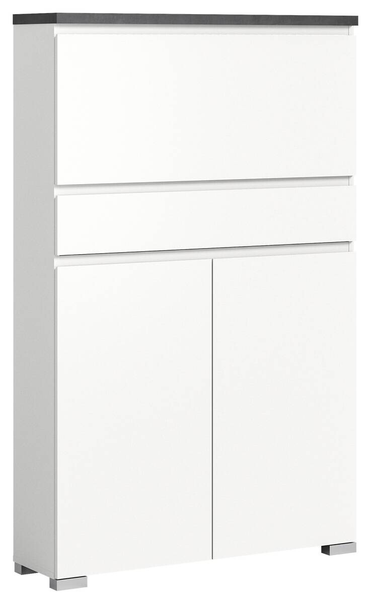 Schuhschrank Shoelove weiß grau B/H/T: ca. 95x151x27 cm