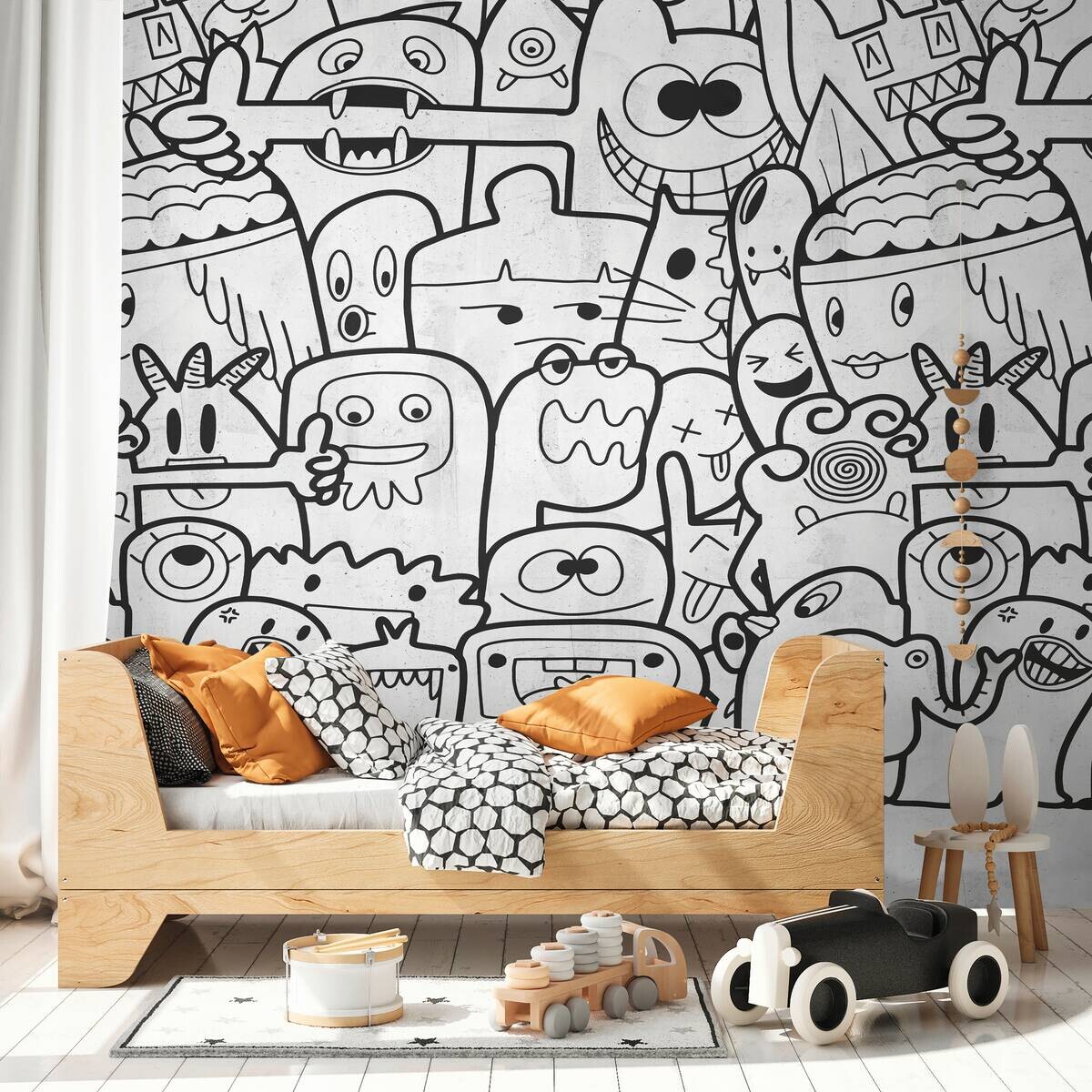 Livingwalls Fototapete Comic-Stil weiß schwarz B/L: ca. 280x159 cm