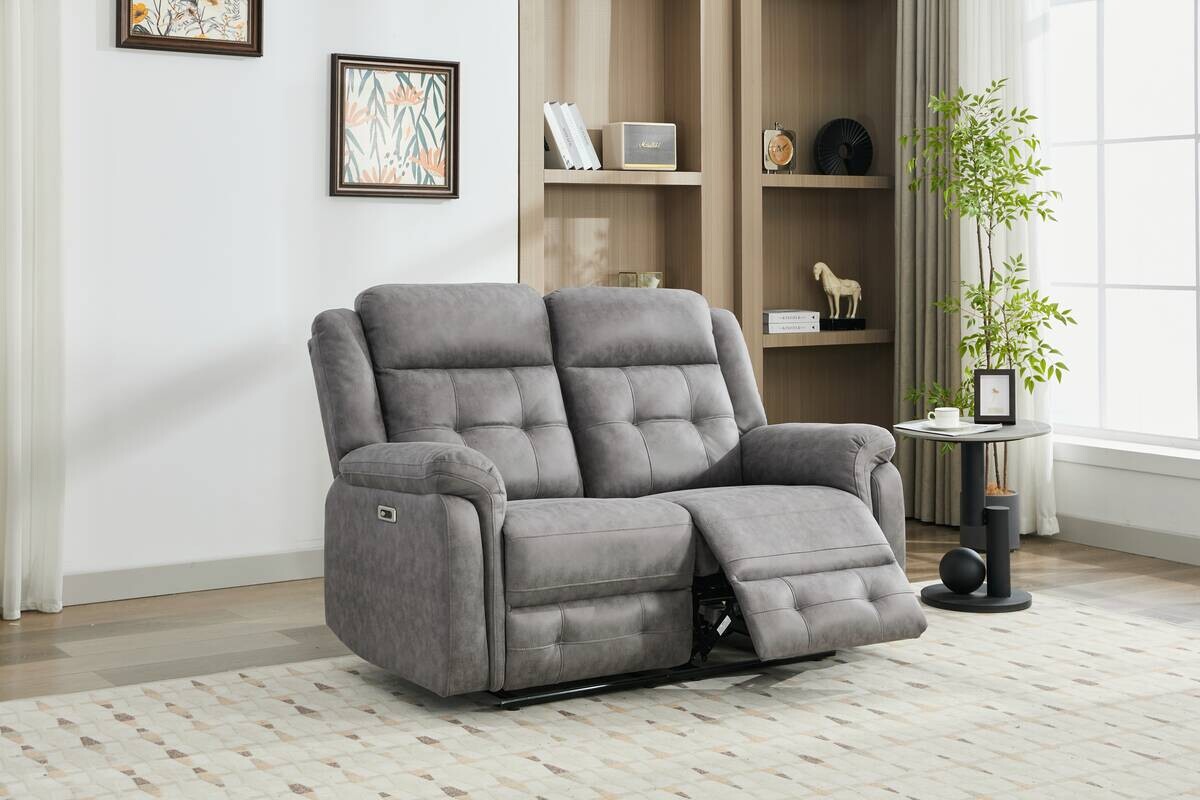 Sofa Philip grau Microfaser B/H/T: ca. 151x103x95 cm