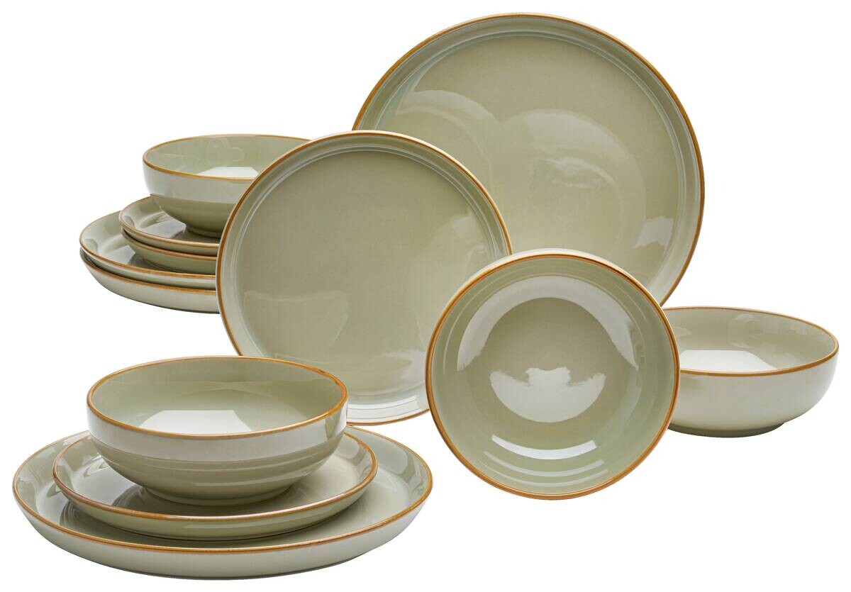 Kombiservice grün Steinzeug 12 tlg.