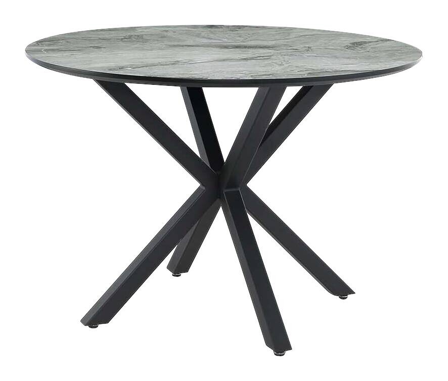Esstisch schwarz grau Marmoroptik B/H/T/D: ca. 110x77x110x110 cm