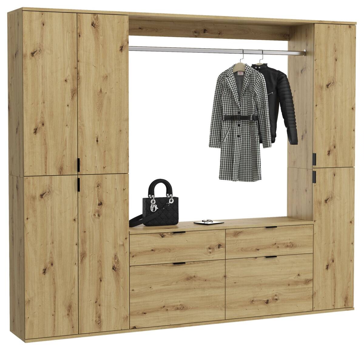 Garderobe PROJEKT Eiche Artisan Nachbildung B/H/T: ca. 212x193x34 cm