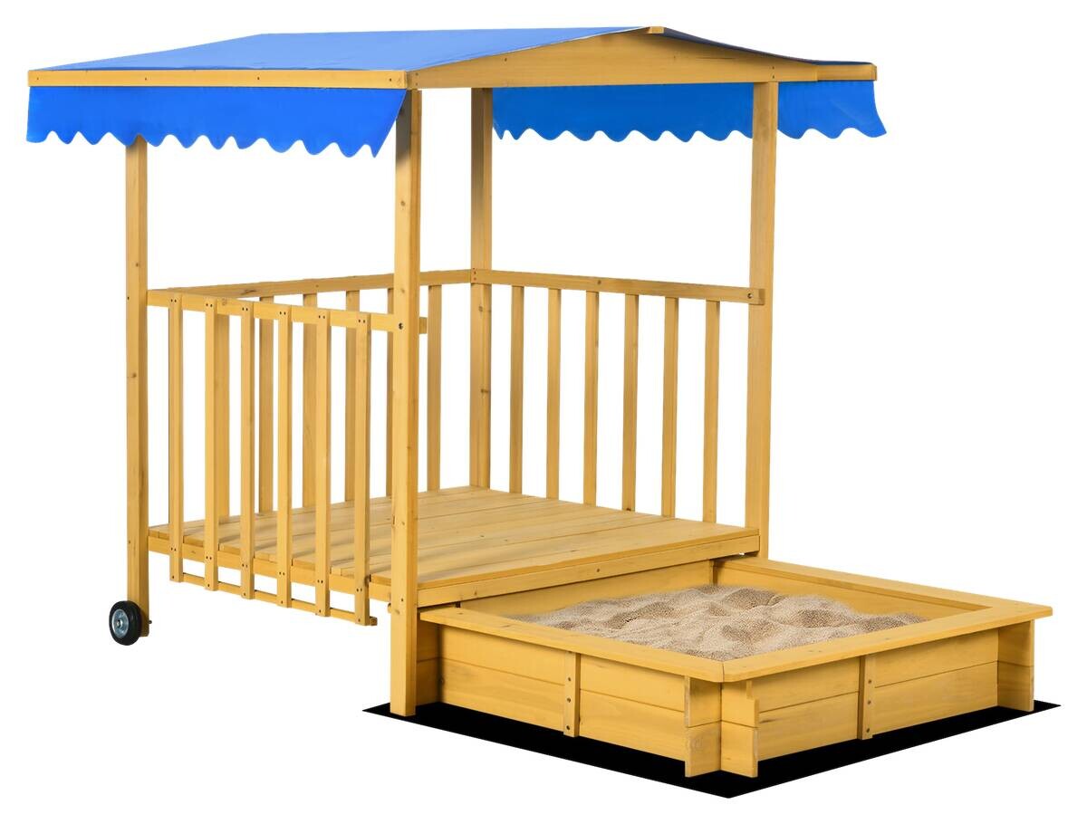 Outsunny Sandkasten natur B/H/L: ca. 129x133x137,5 cm