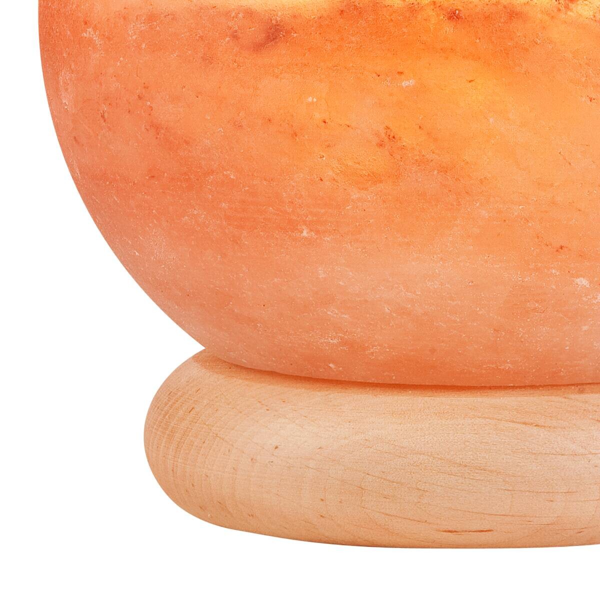 Lamkur Salzleuchte orange beige Holz B/H/L: ca. 16x16x16 cm E14 1 Brennstellen