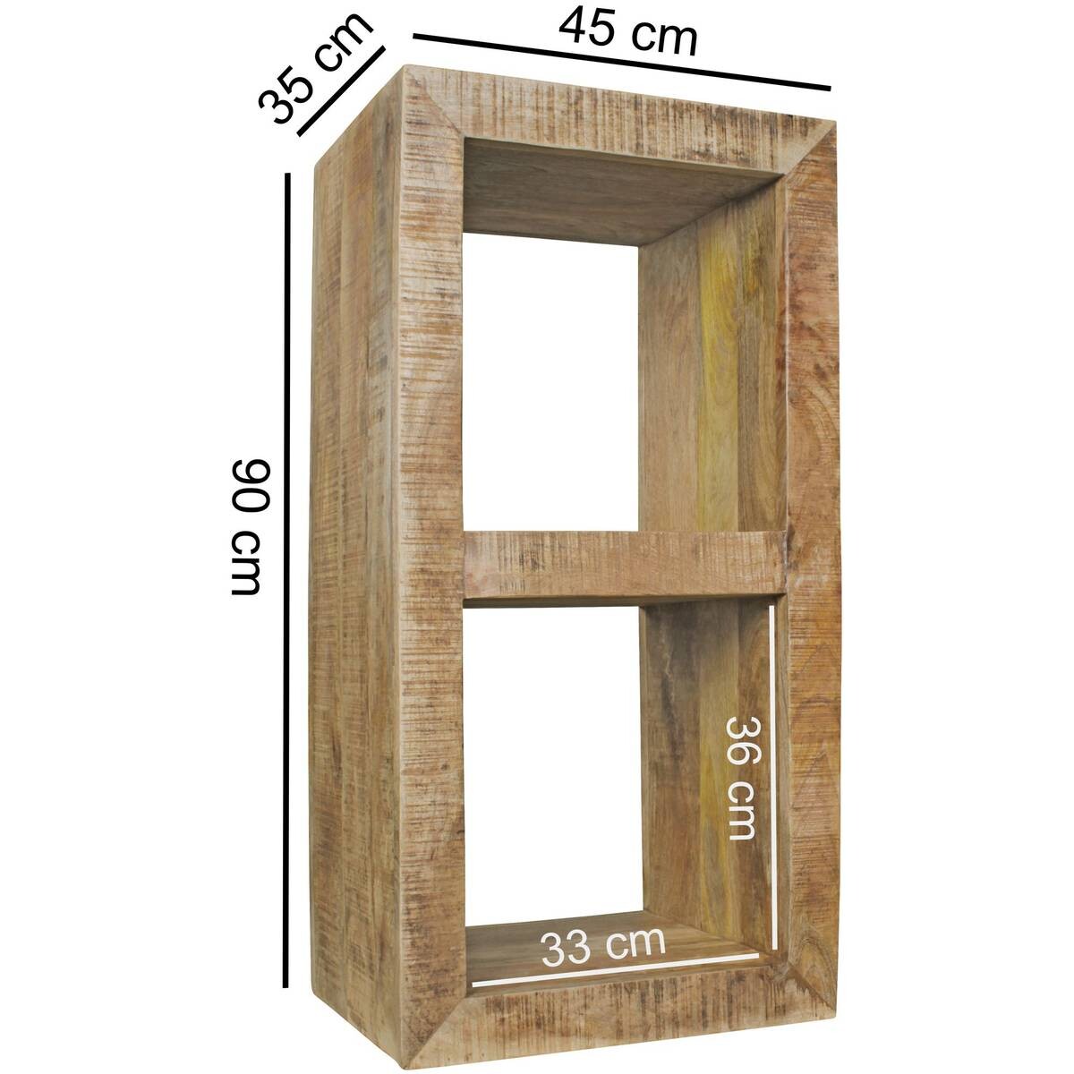 Standregal natur lackiert B/H/T: ca. 45x90x35 cm