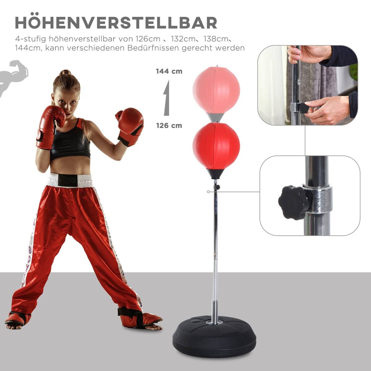HOMCOM Boxsack rot Kunststoff B/H/L: ca. 43x144x43 cm