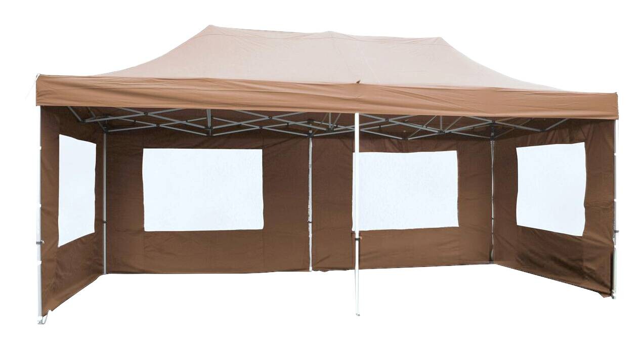 VCM Pavillon PROFI braun Polyester-Mischgewebe B/H/L: ca. 600x220x300 cm