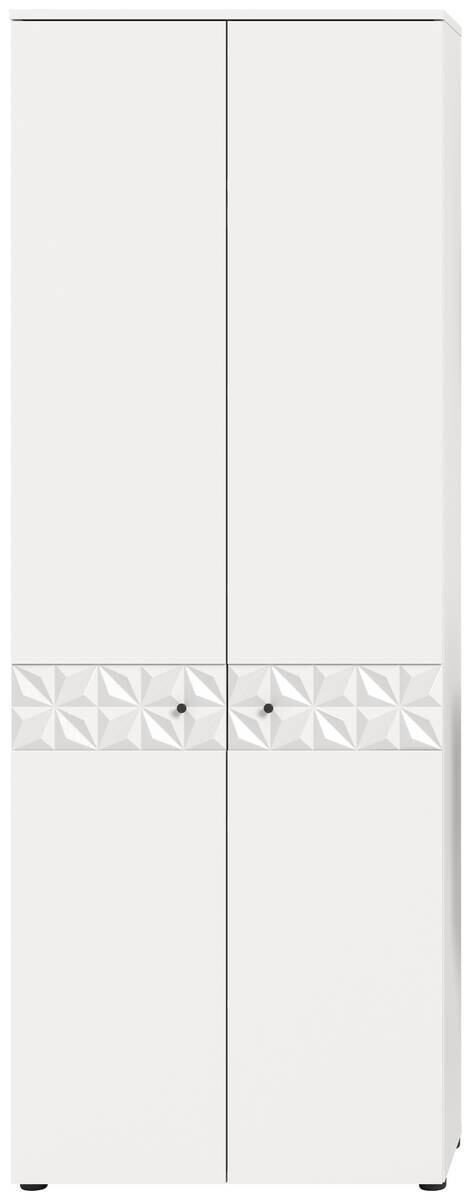Garderobenschrank Prisma weiß weiß Hochglanz B/H/T: ca. 70,2x192x34,8 cm
