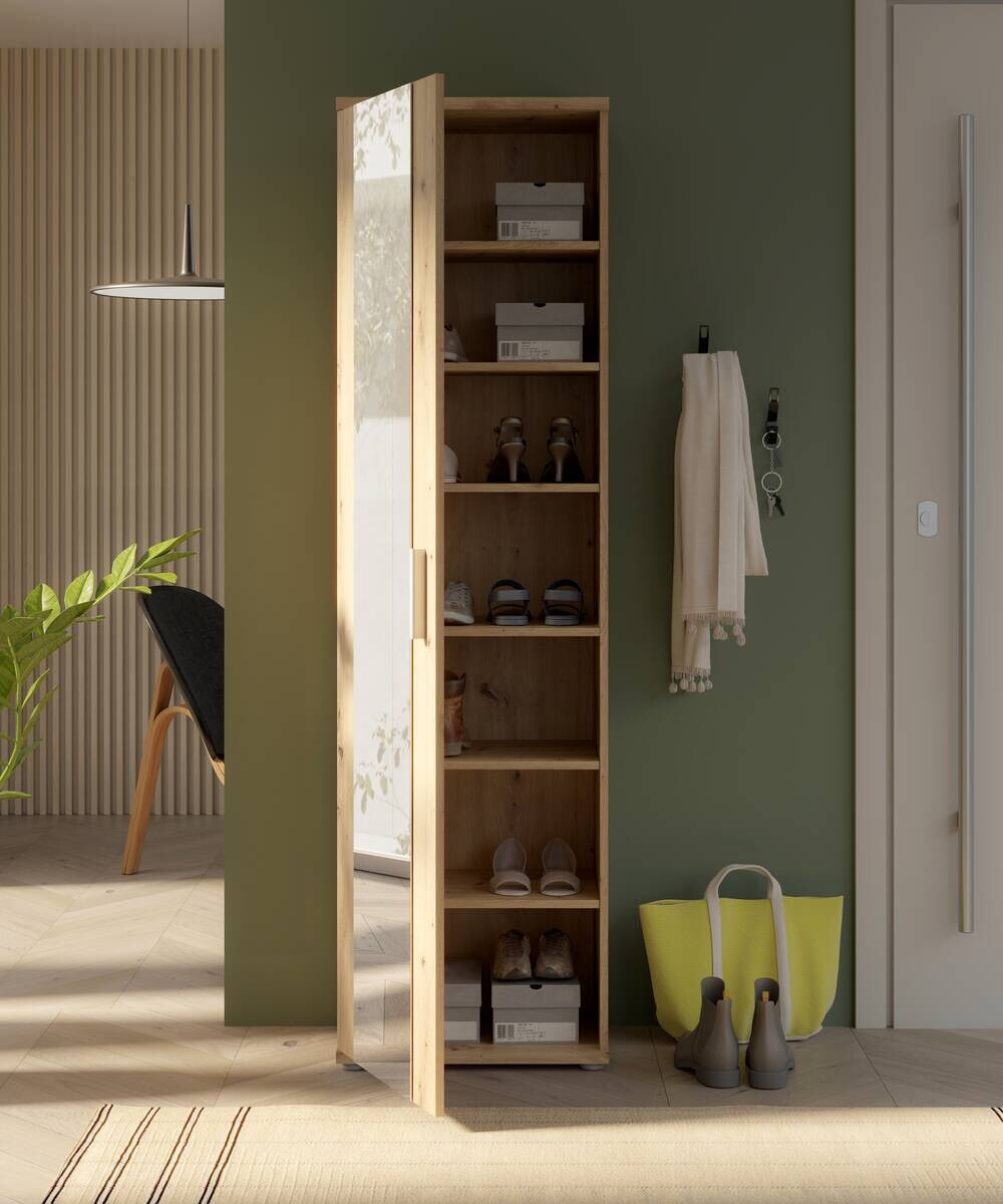 Mehrzweckschrank Eiche Artisan Nachbildung B/H/T: ca. 50x179x35 cm