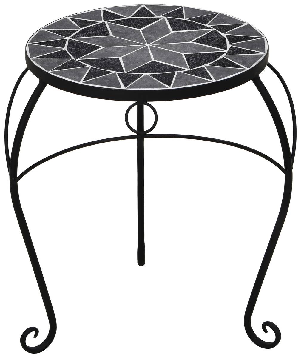 POCOline Beistelltisch Mosaik schwarz Metall H/D: ca. 25x21 cm