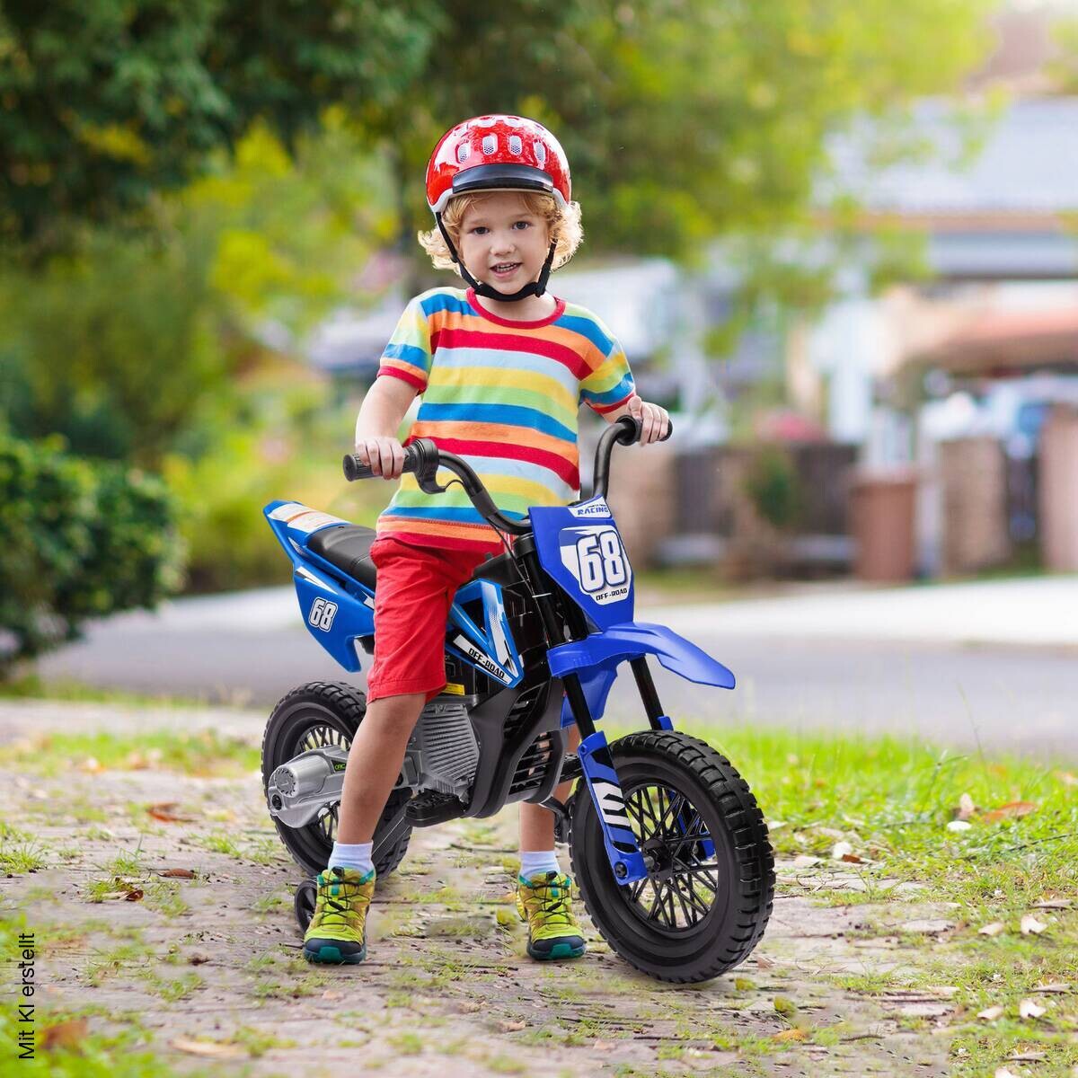 AIYAPLAY Kinder-Elektromotorrad blau B/H/L: ca. 56x70x107 cm
