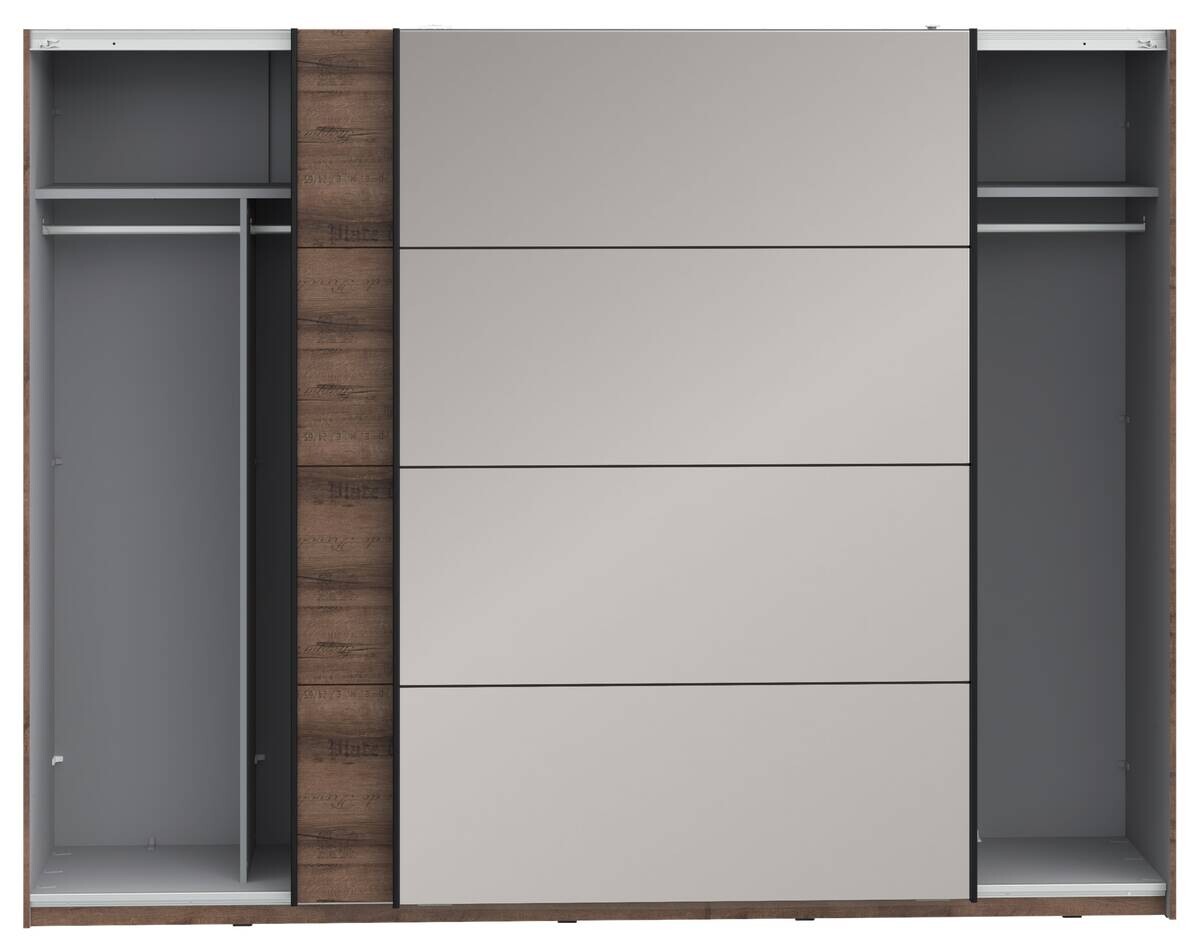 Schwebetürenschrank schlamm Eiche Nachbildung B/H/T: ca. 269,9x209,7x61,2 cm