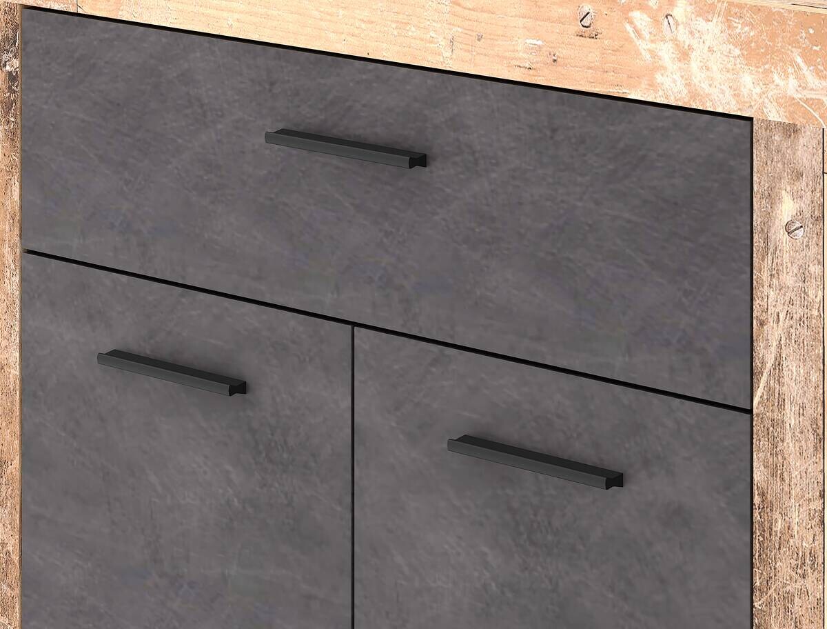 Garderobenschrank LUNA 2 Eiche Old Wood hell Nachbildung Eiche Matera Nachbildung Beton Optik B/H/T: ca. 89x198x40 cm