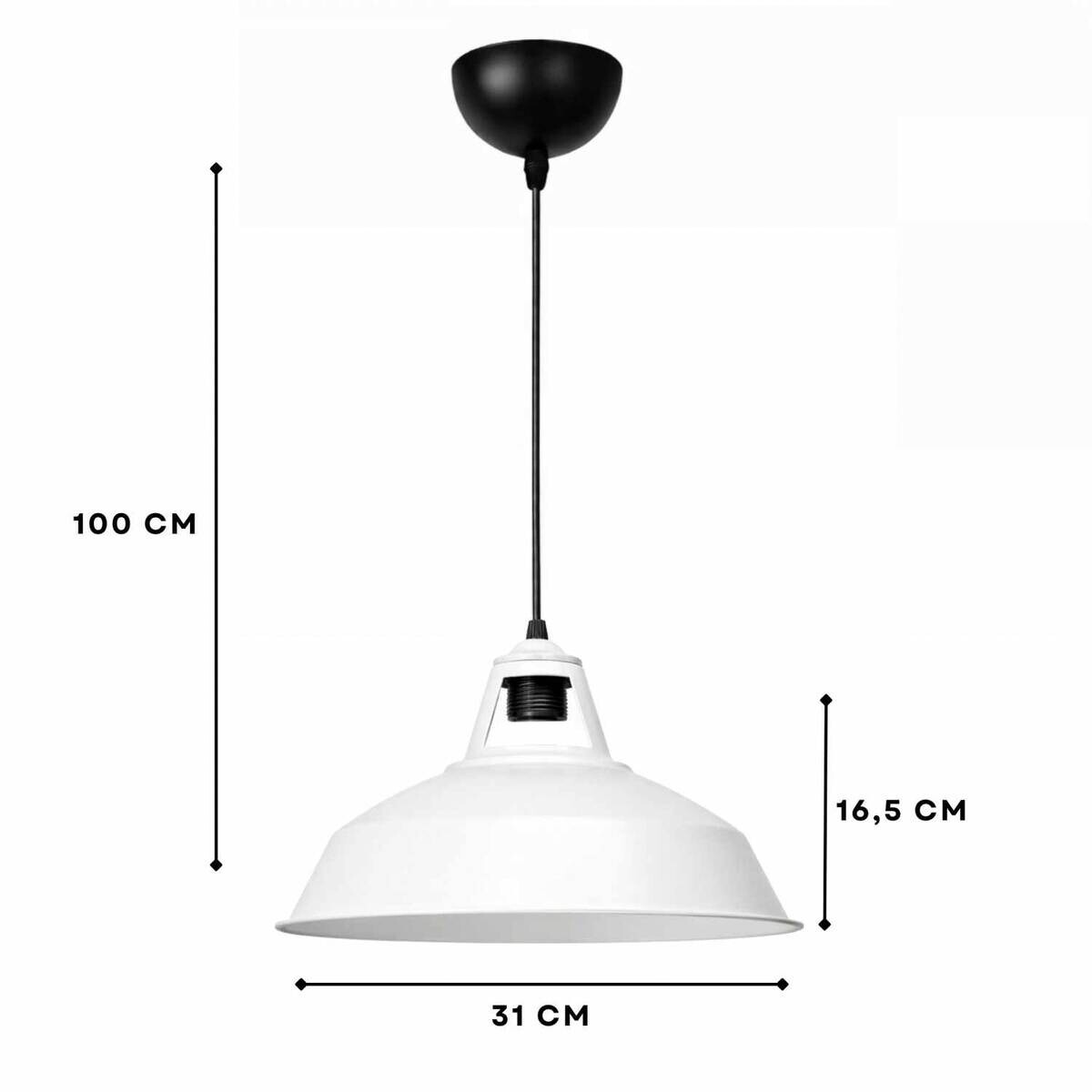 Opviq Pendelleuchte weiß B/H/T: ca. 31x100x31 cm E27 1 Brennstellen