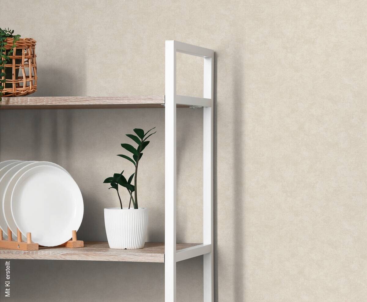 Vliestapete Uni creme B/L: ca. 53x1005 cm