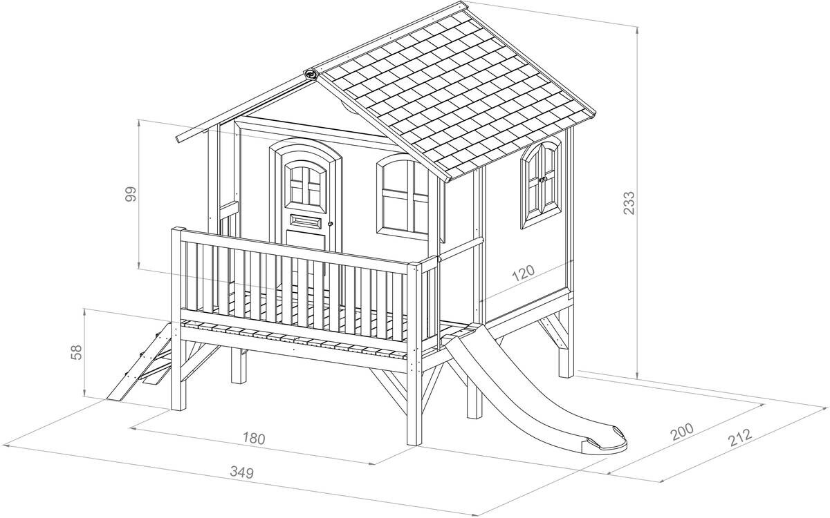 AXI Spielhaus Stef braun B/H/L: ca. 349x233x212 cm