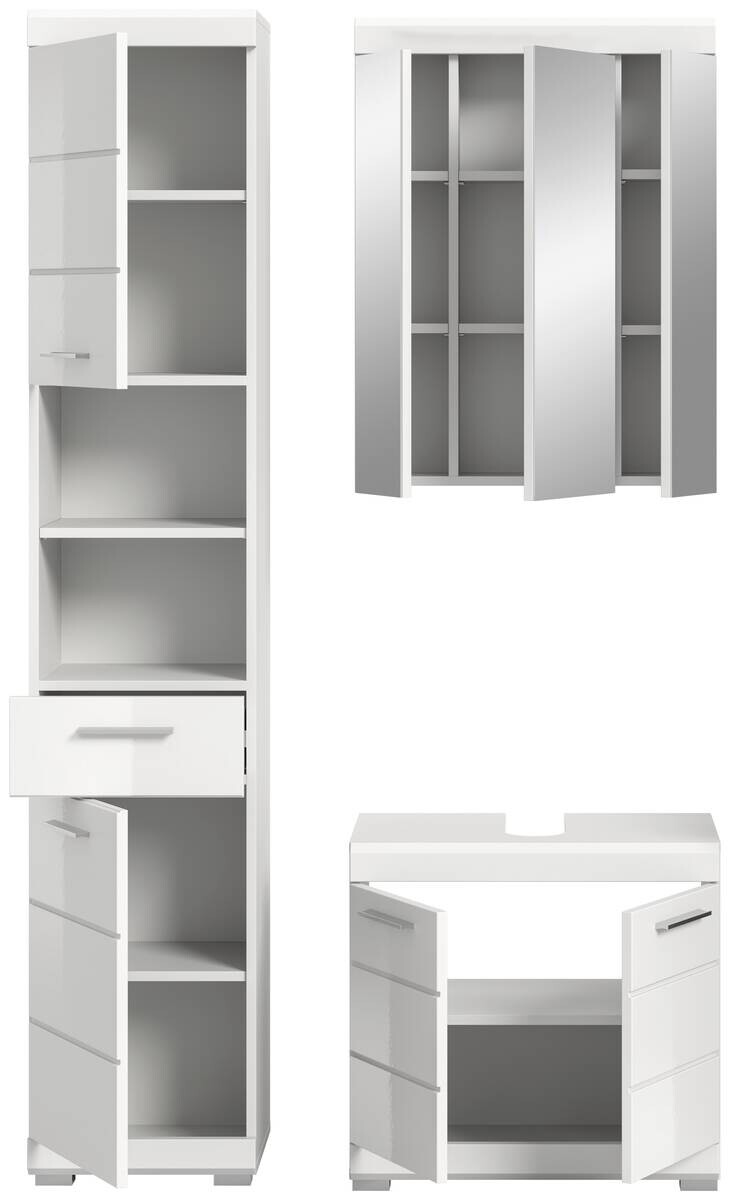 Badezimmer-Set Scout weiß weiß Hochglanz B/H/T: ca. 112x191x34 cm