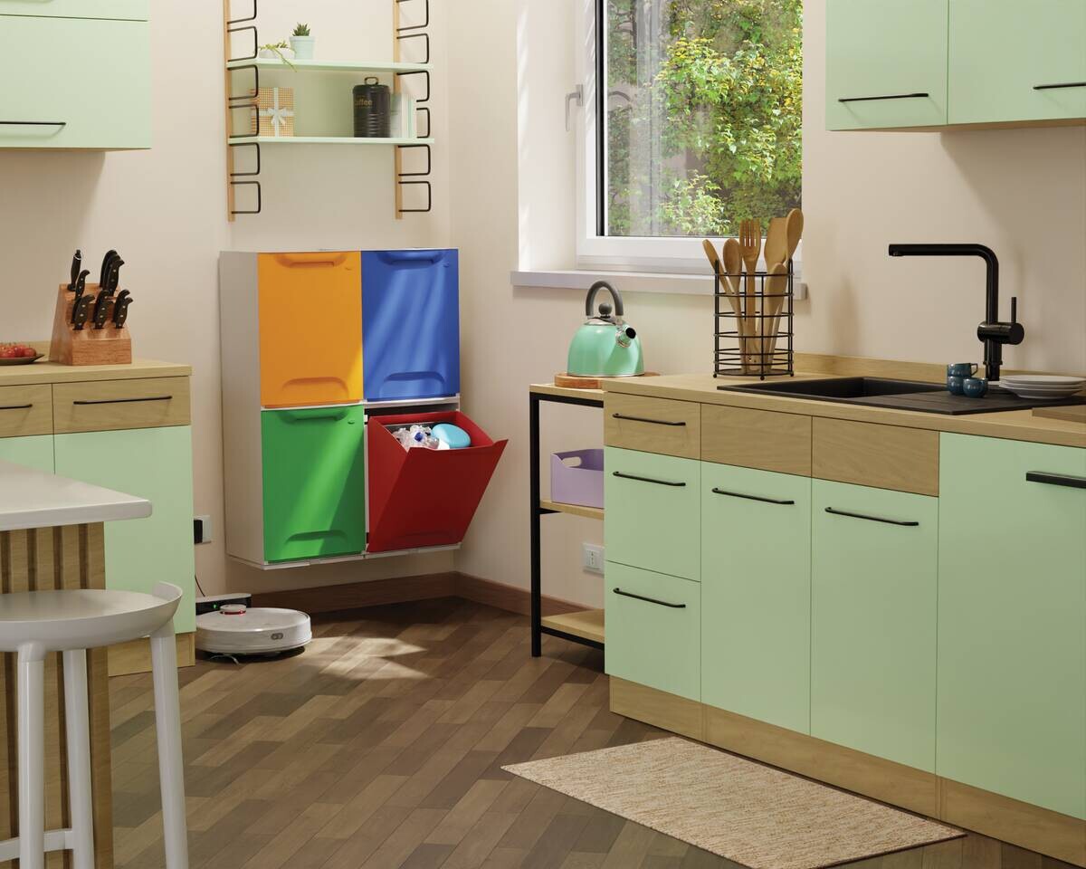 Eco-Logico Recycling-Eimer rot B/H/L: ca. 29x47x34 cm