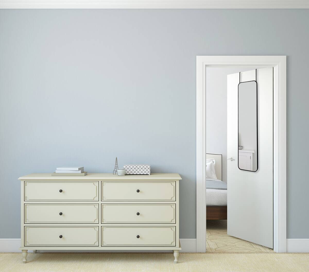 Türhängespiegel Beate schwarz Metall B/H: ca. 32x123 cm