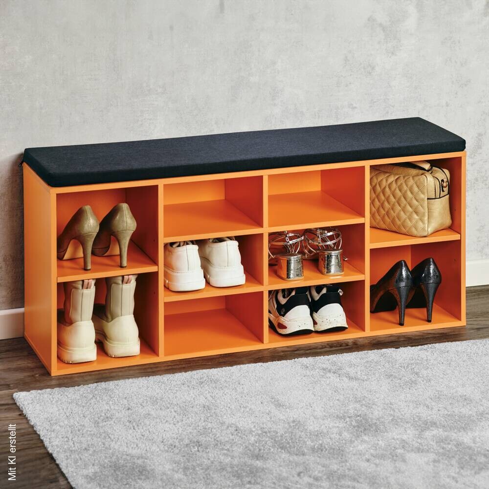 Kesper Schuhregal orange Spanplatte B/H/T: ca. 103,5x48x29,5 cm