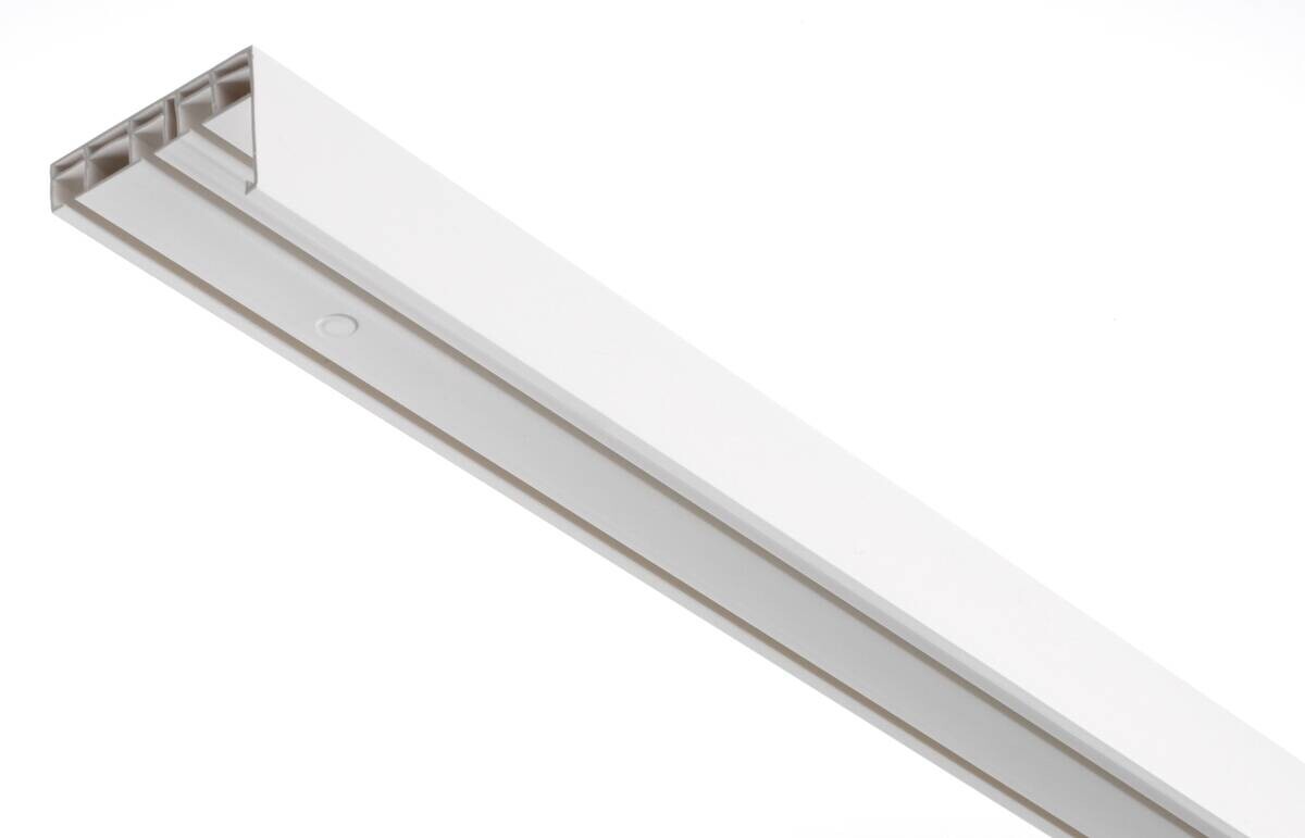 Boviva Gardinenschiene mit Blende weiß Kunststoff L: ca. 150 cm 3.0 Läufe