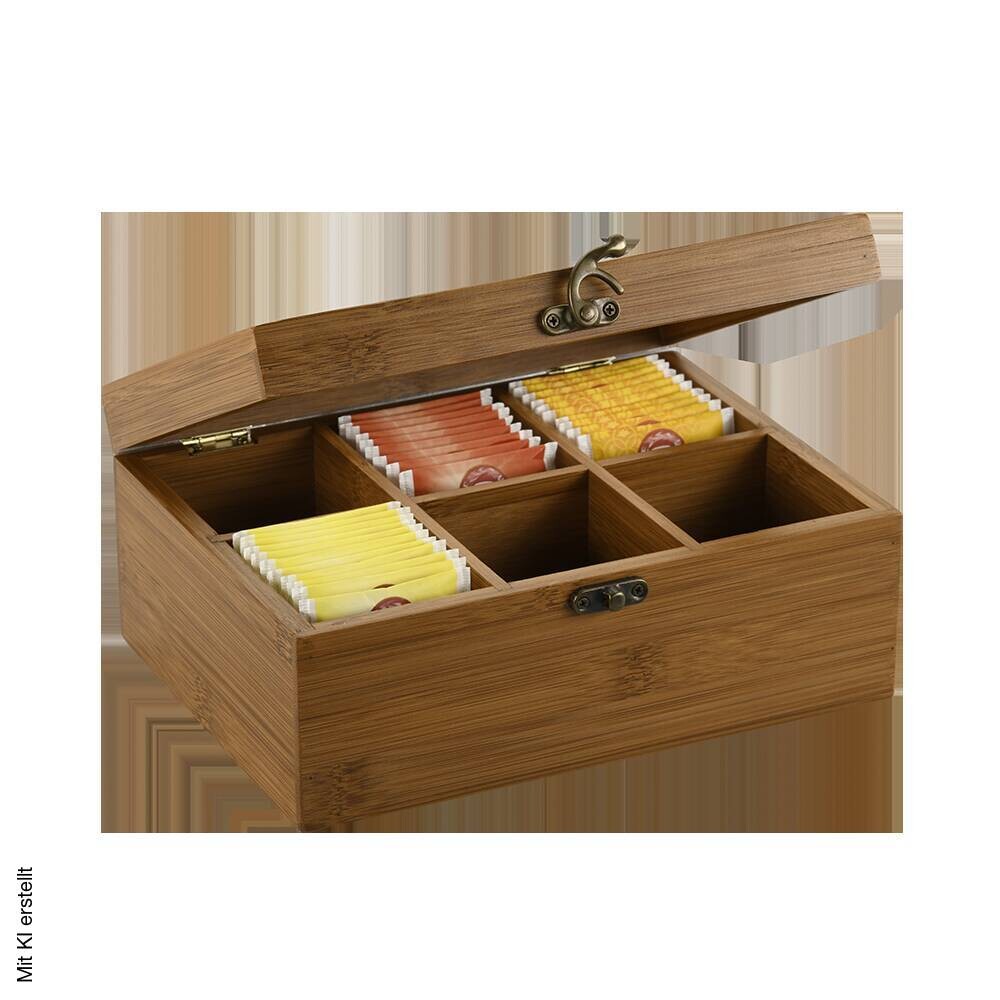Kesper Teebox braun Bambus B/H/L: ca. 16x9x21,8 cm