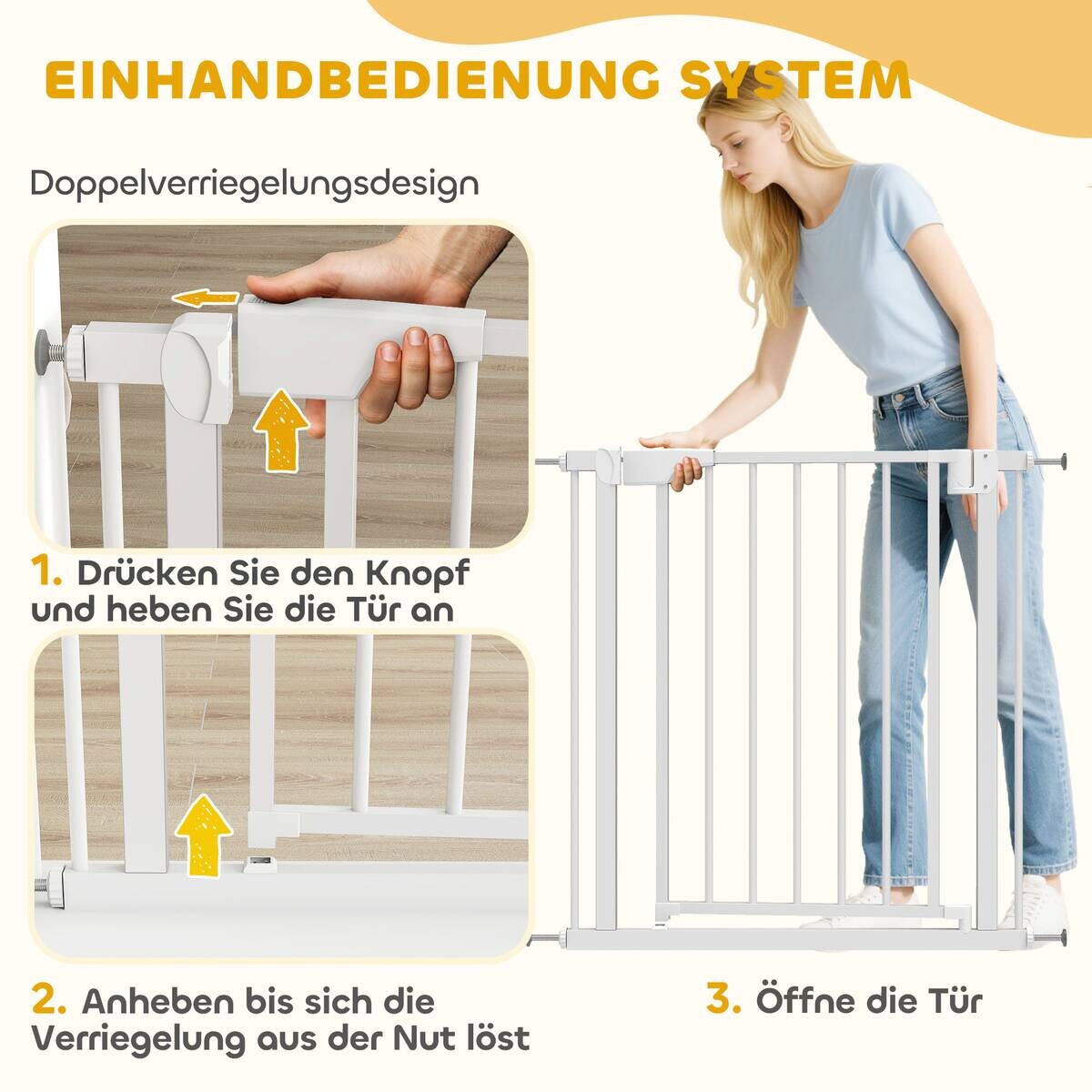PawHut Treppenschutzgitter weiß B/H/T/L: ca. 3x76x3x81 cm