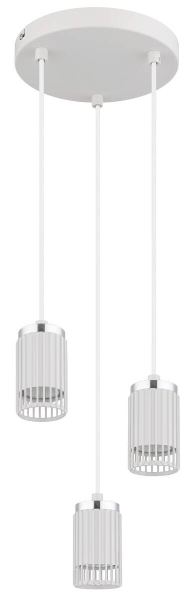 GLOBO Pendelleuchte weiß Metall Aluminium H/D: ca. 115,5x21 cm GU10 3 Brennstellen