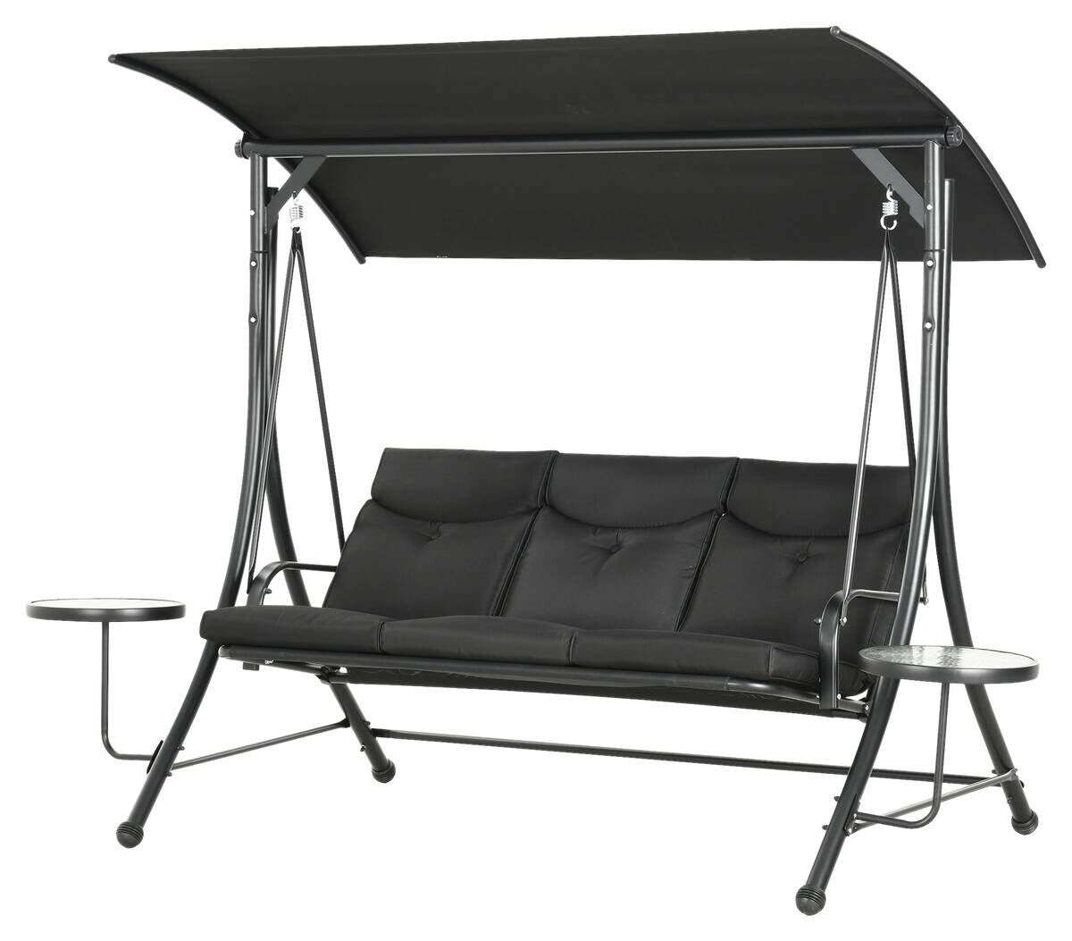 Outsunny Hollywoodschaukel schwarz Polyester B/H/L: ca. 135x177x278 cm