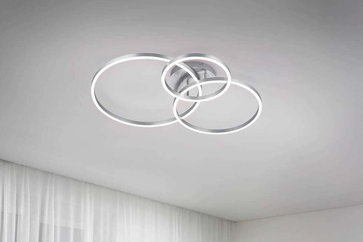 GLOBO LED-Deckenleuchte Winona nickel Metall B/H/T: ca. 78x11,5x60 cm