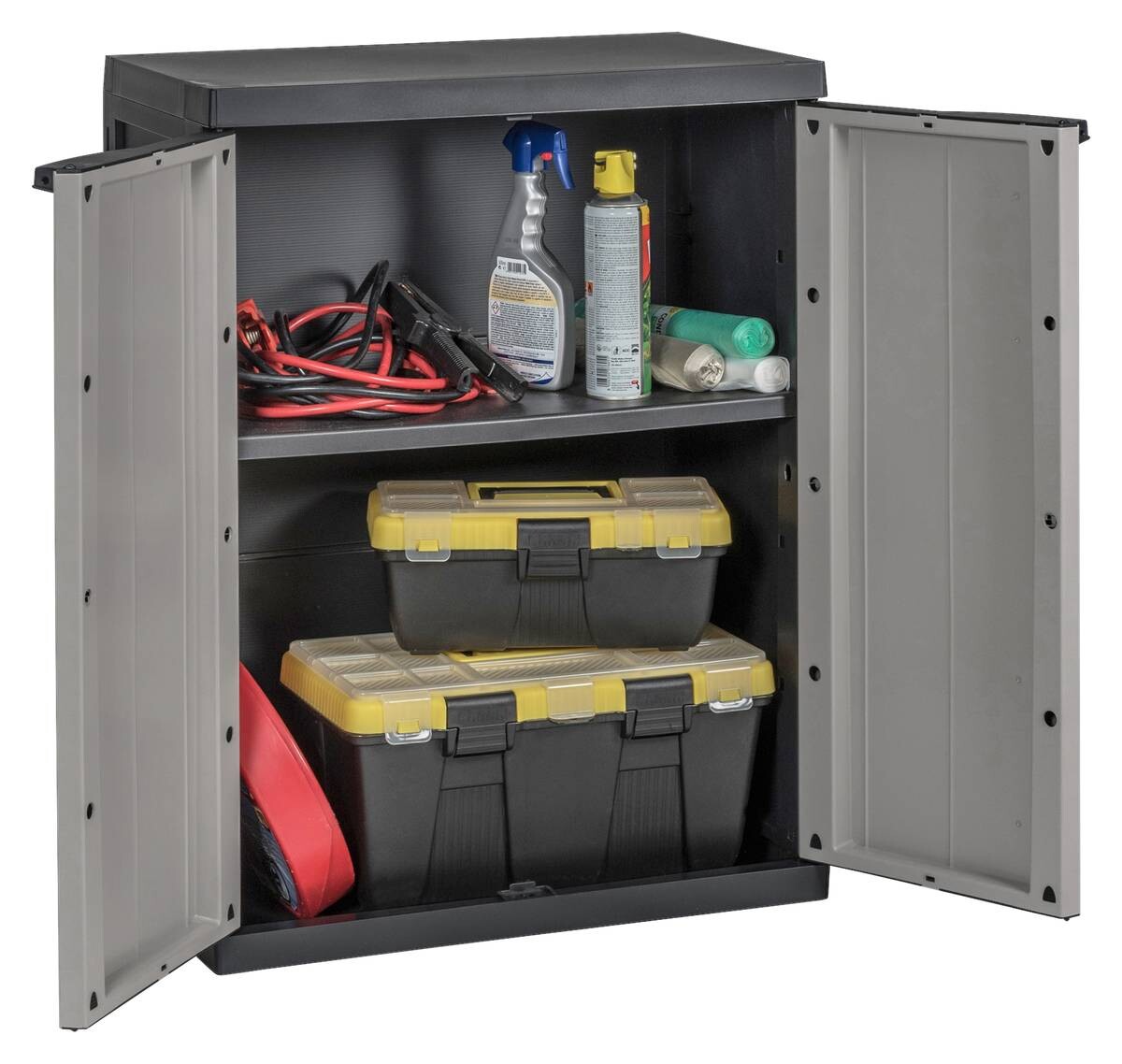Kunststoffschrank grau B/H/T: ca. 65x85x37 cm