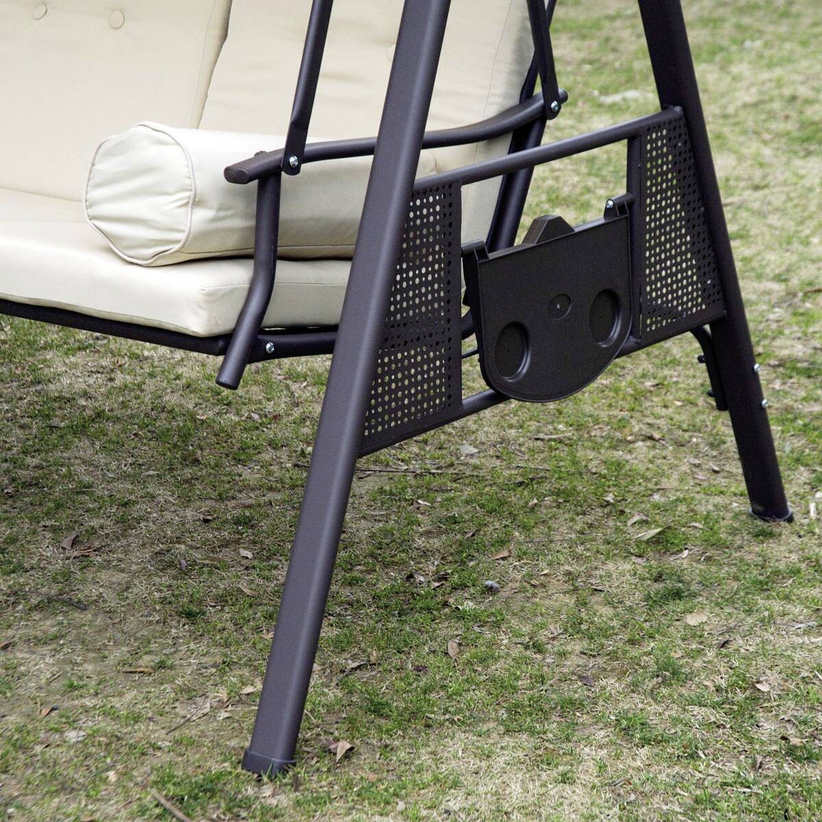 Outsunny Hollywoodschaukel beige Metall B/H/L: ca. 206x180x124,5 cm