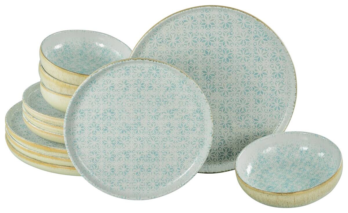 CreaTable Tafelservice Uno Emiliana blau Steinzeug 12 tlg.