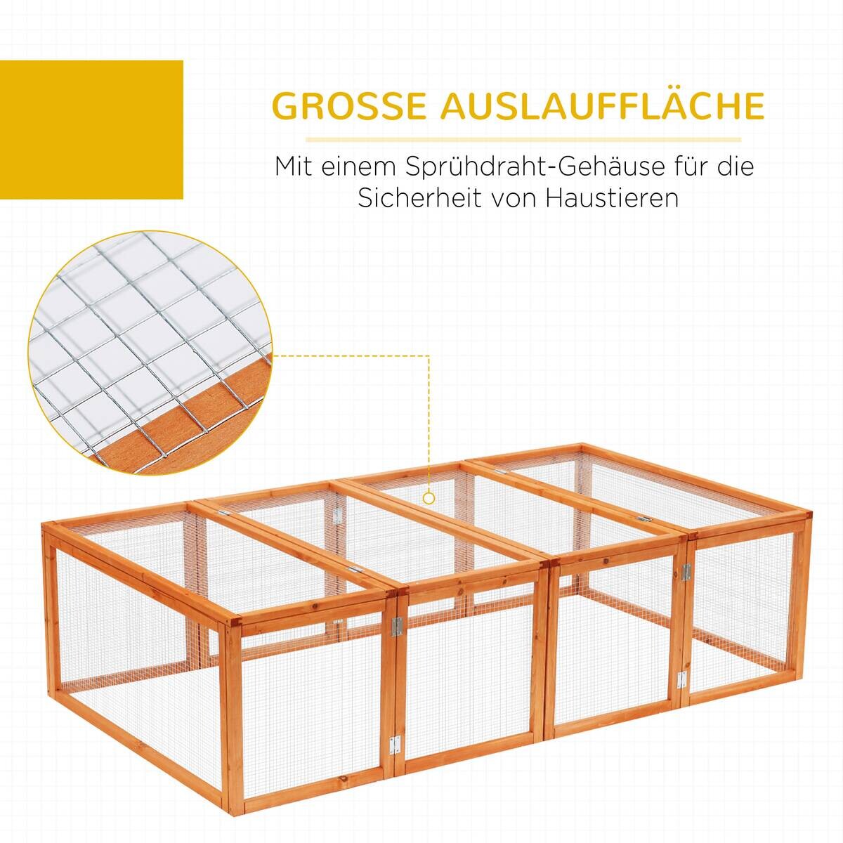 PawHut Gehege natur Polypropylen B/H/L: ca. 100x181x48 cm