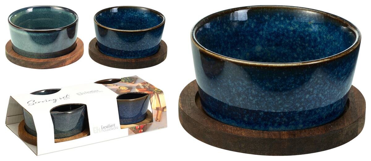 Servierset mehrfarbig Steinzeug B/H/L: ca. 20x11x5 cm