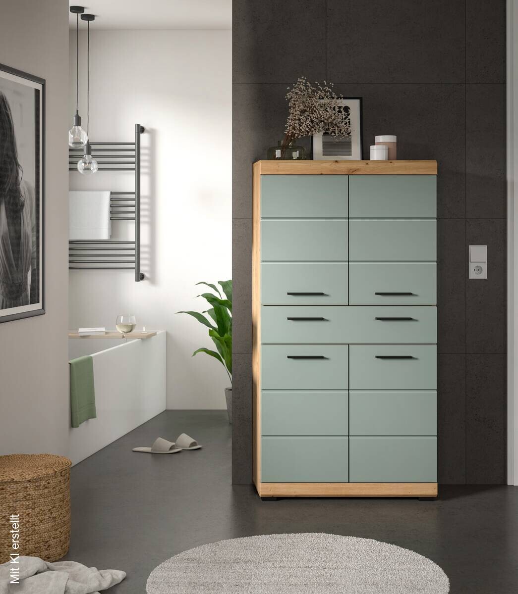 Badezimmer-Set Scout Eiche Artisan Nachbildung salbei Nachbildung B/H/T: ca. 74x141x31 cm