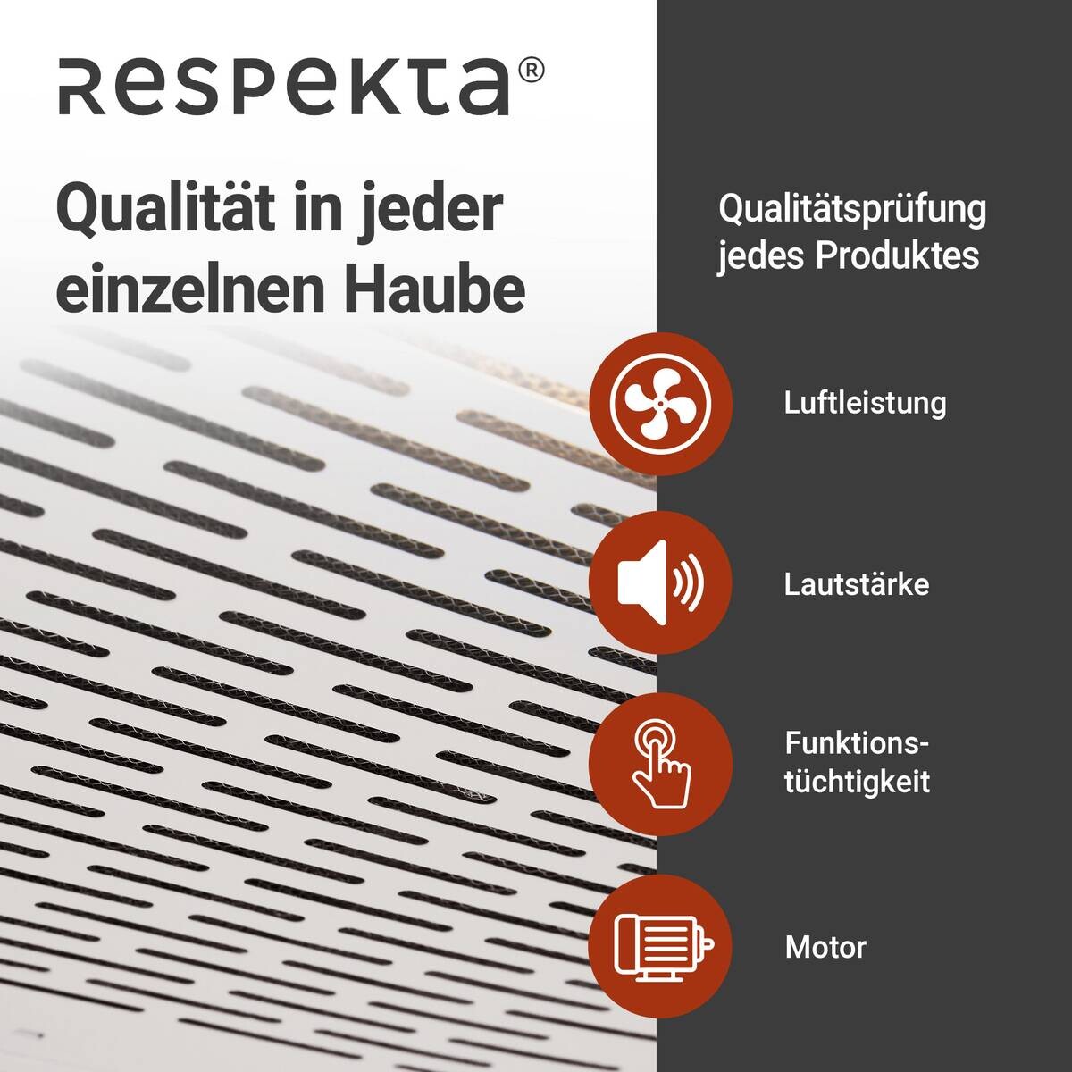 Respekta Dunstabzugshaube DH620WL weiß Edelstahl B/H/T: ca. 60x7,6x47 cm