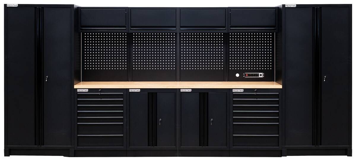 Werkstatteinrichtung EOS Blackline schwarz B/H/L: ca. 455x200x61 cm