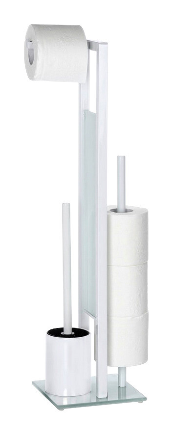 WENKO Stand-WC-Garnitur weiß Glas