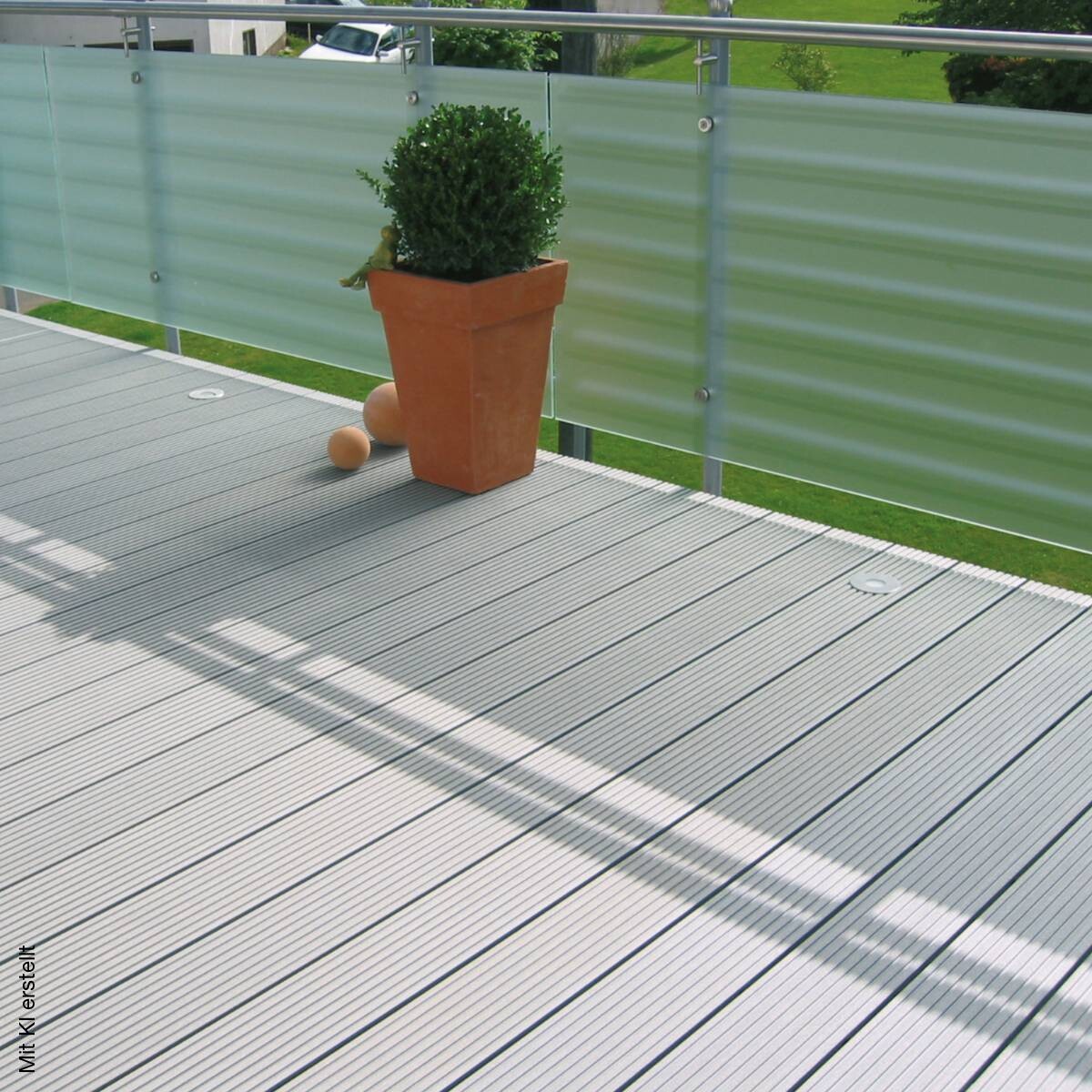 Kovalex WPC-Terrassendielen Komplettset grau B/L: ca. 390x400 cm