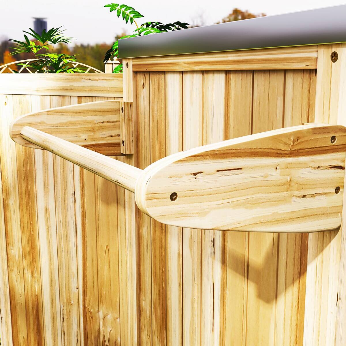 Outsunny Grillwagen Holz B/H/L: ca. 50x91,5x134,5 cm