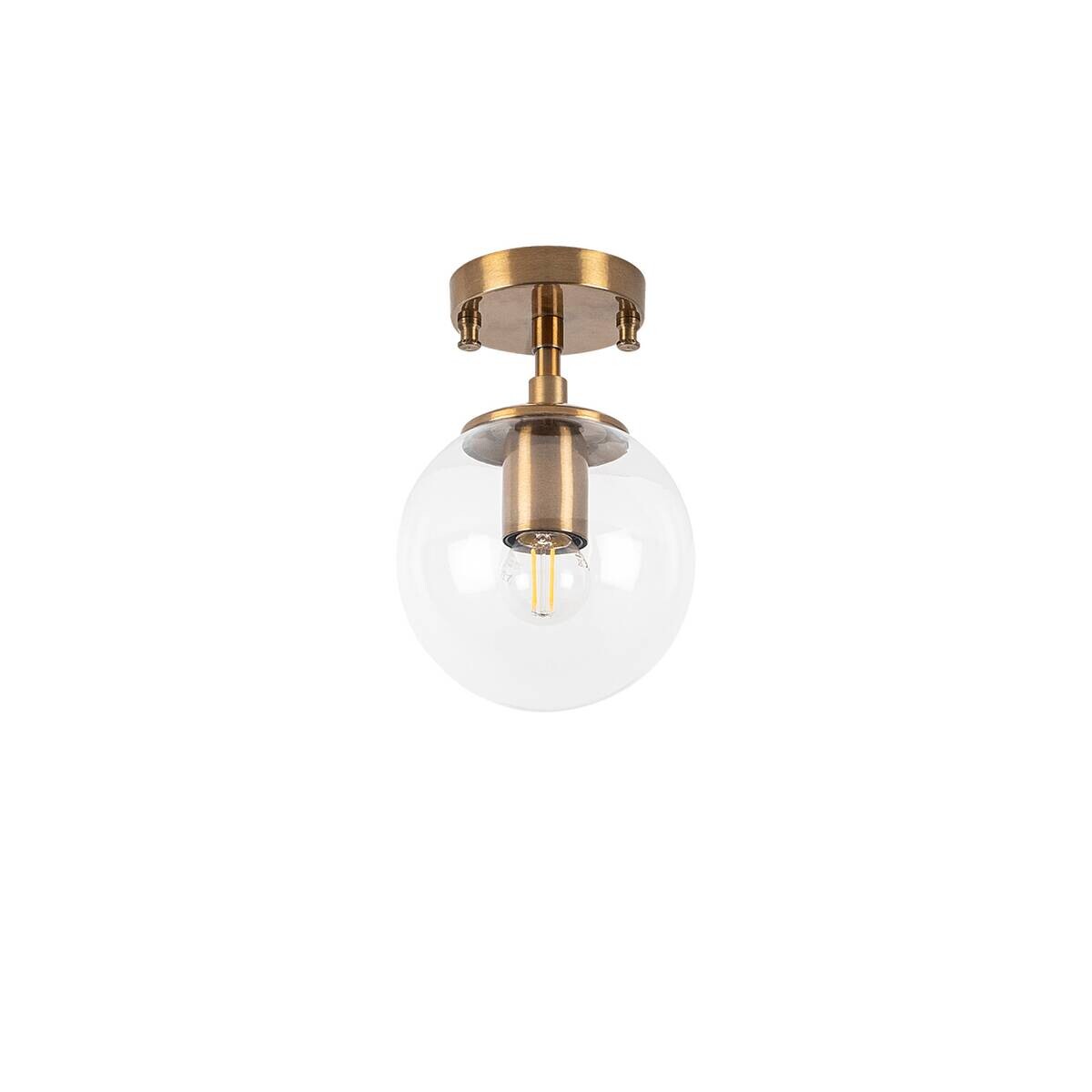 Opviq Deckenleuchte Atmaca bronze Glas Metall B/H/T/L/D: ca. 15x23x15x15x15 cm E14 1 Brennstellen