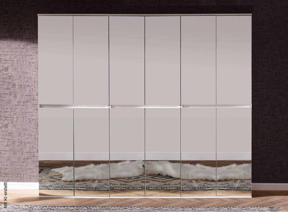 Garderobenschrank Mirror weiß B/H/T: ca. 222x191x34 cm