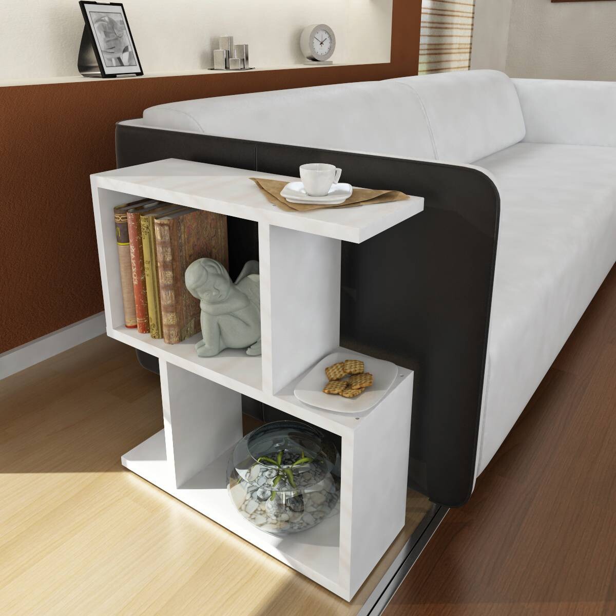 Beistelltisch Karinus weiß Spanplatte B/H/T: ca. 50x55x17 cm