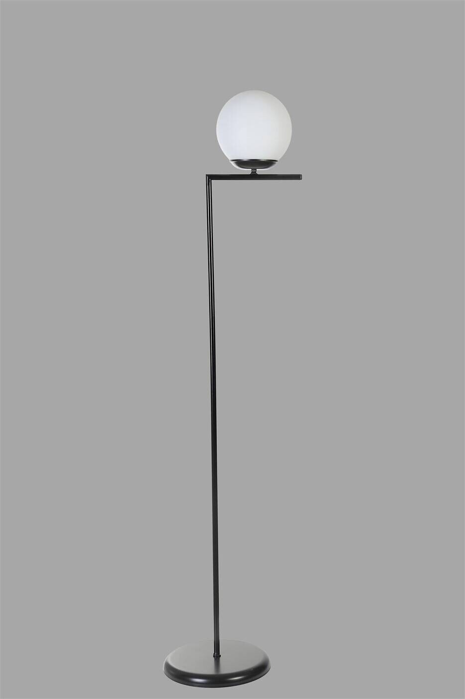 Opviq Stehlampe weiß schwarz Metall Glas B/H/L: ca. 30x155x30 cm E27 2 Brennstellen