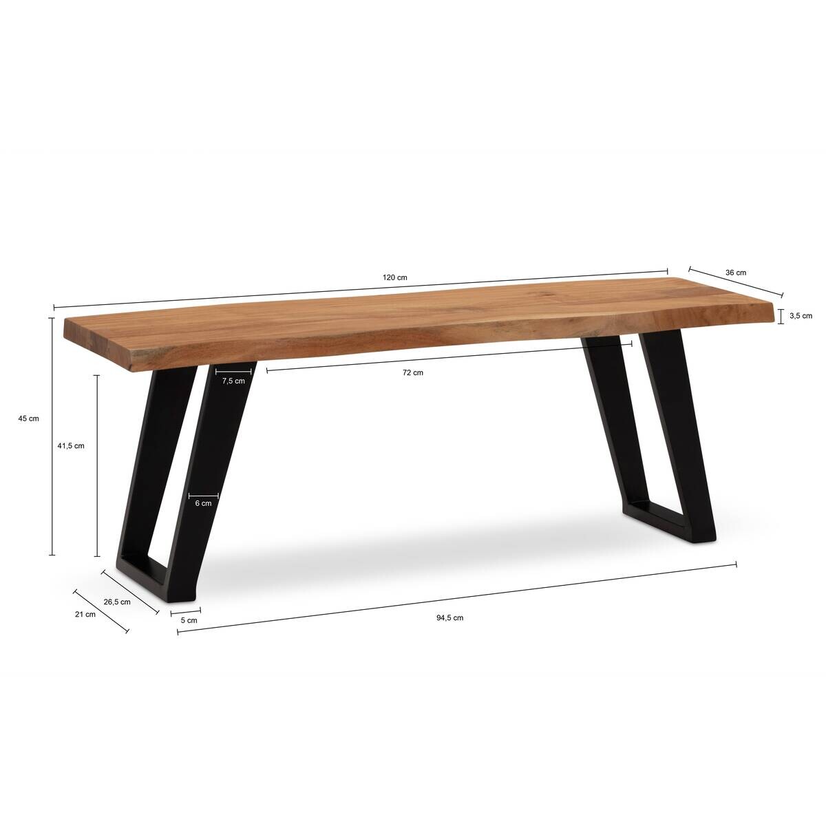 Sitzbank B/H/T: ca. 120x46x40 cm